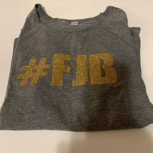 Gold Glitter #FJB Longsleeve Gray T-Shirt